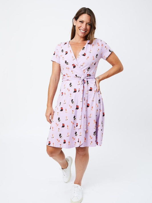 Katie Two Step Lavender Wrap Dress