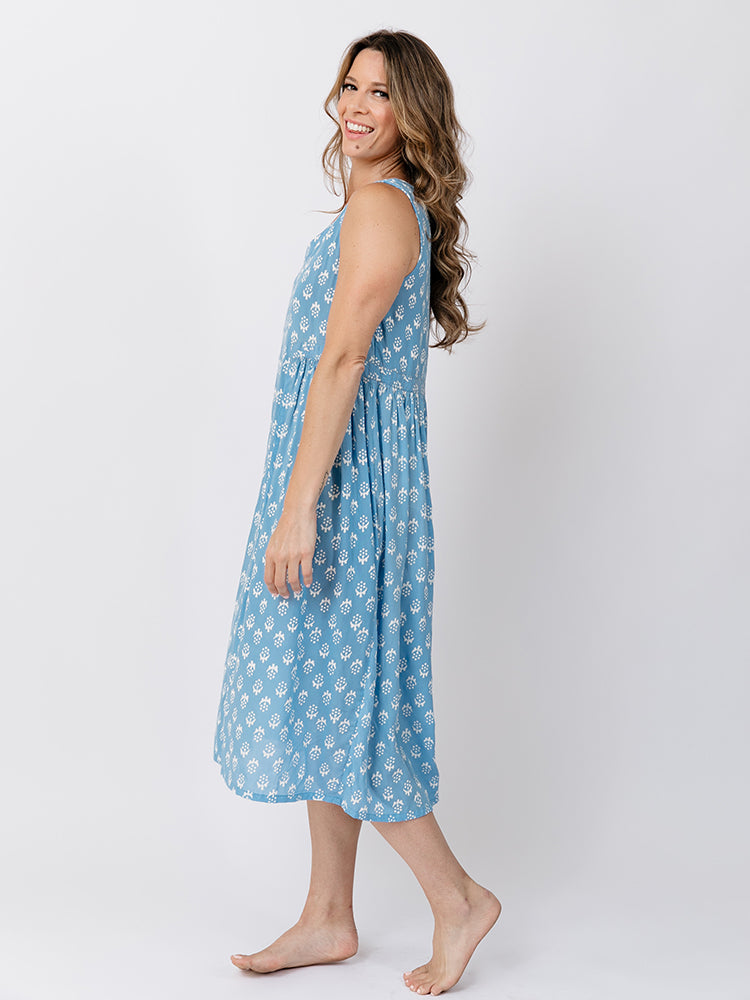 Melody Cornflower Blossom Midi Dress