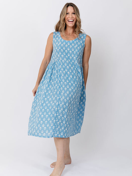 Melody Cornflower Blossom Midi Dress