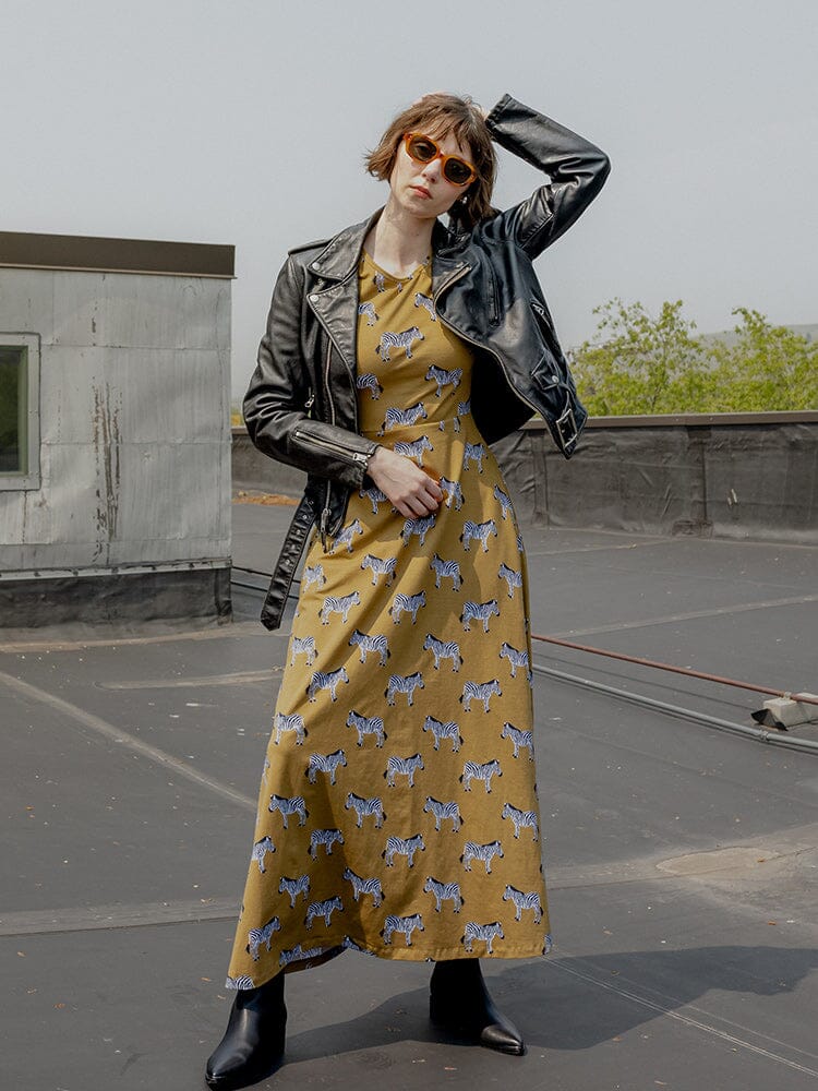 Mata Traders Mumbai Maxi Dress Zebra Green Dresses Mata Traders