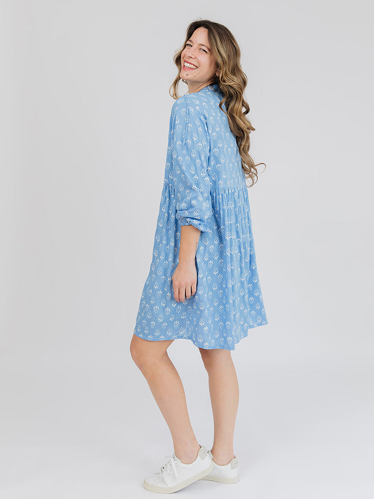 Sohla Cornflower Blossom Mini Dress