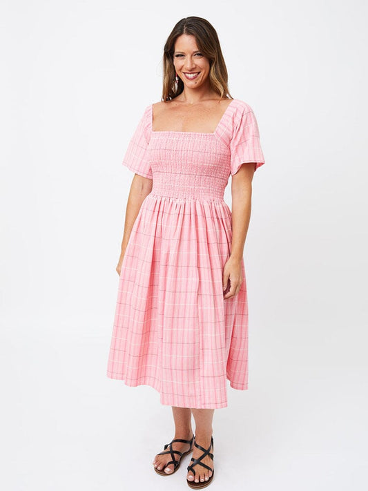 Teddy Dress - Pink Plaid