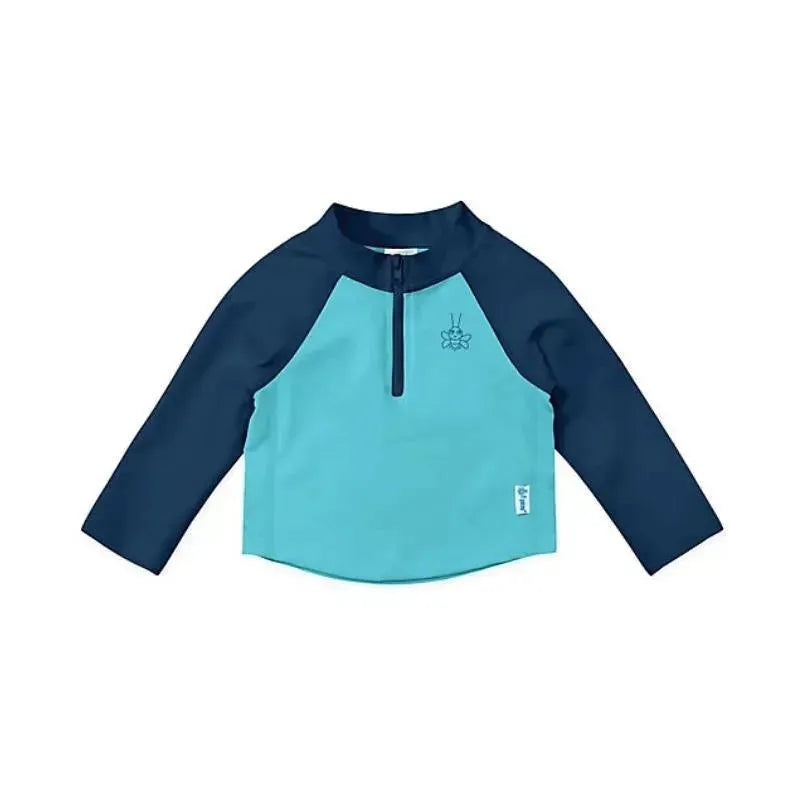 Iplay - Baby Boy Long Sleeve Zip Rashguard Shirt, Blue