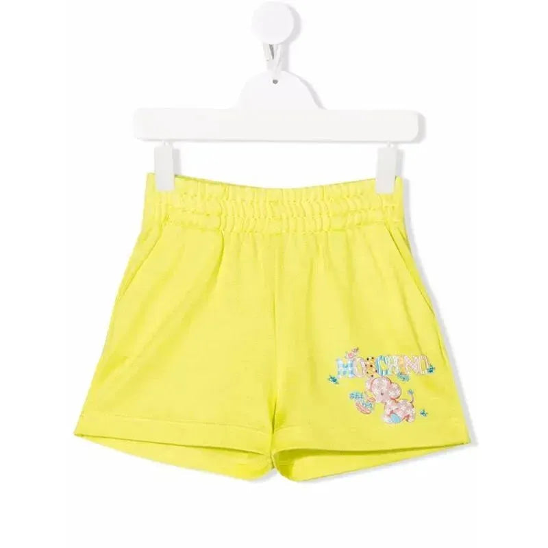 Moschino Baby - Girl Shorts With Small Elephant Logo, Yellow