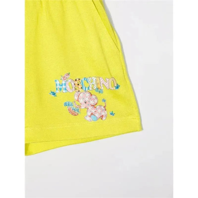 Moschino Baby - Girl Shorts With Small Elephant Logo, Yellow