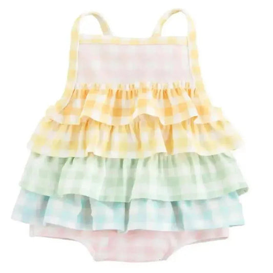 Mud Pie - Baby Girl Gingham Ruffle Swimsuit