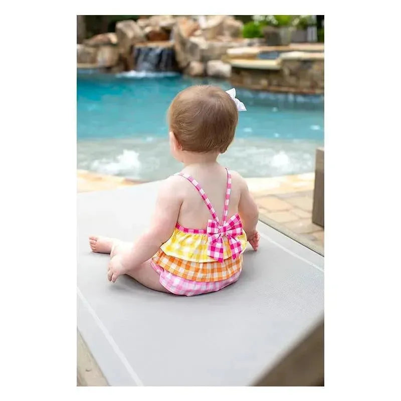 Mud Pie - Baby Girl Gingham Ruffle Swimsuit