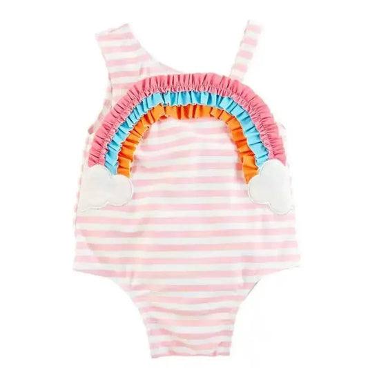Mud Pie - Baby Girl Rainbow Applique Swimsuit