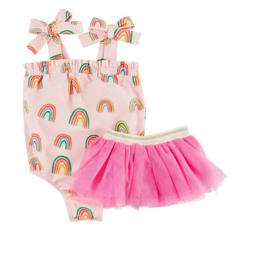 Mud Pie - Baby Girl Rainbow Swimsuit & Tutu Set