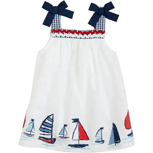 Mud Pie - Baby Girl Sailboat Poplin Dress