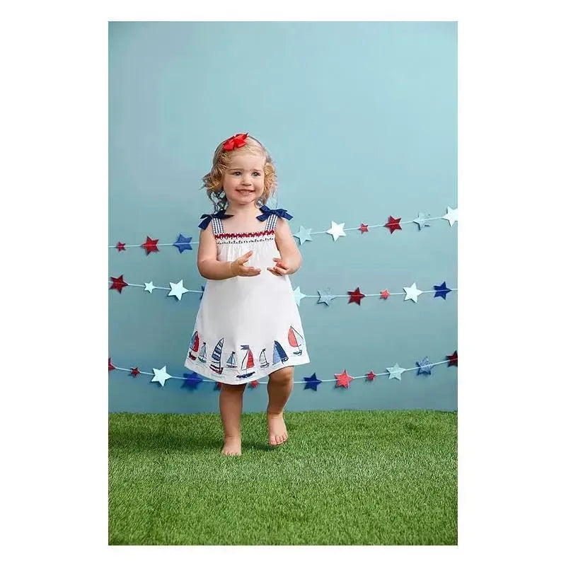Mud Pie - Baby Girl Sailboat Poplin Dress