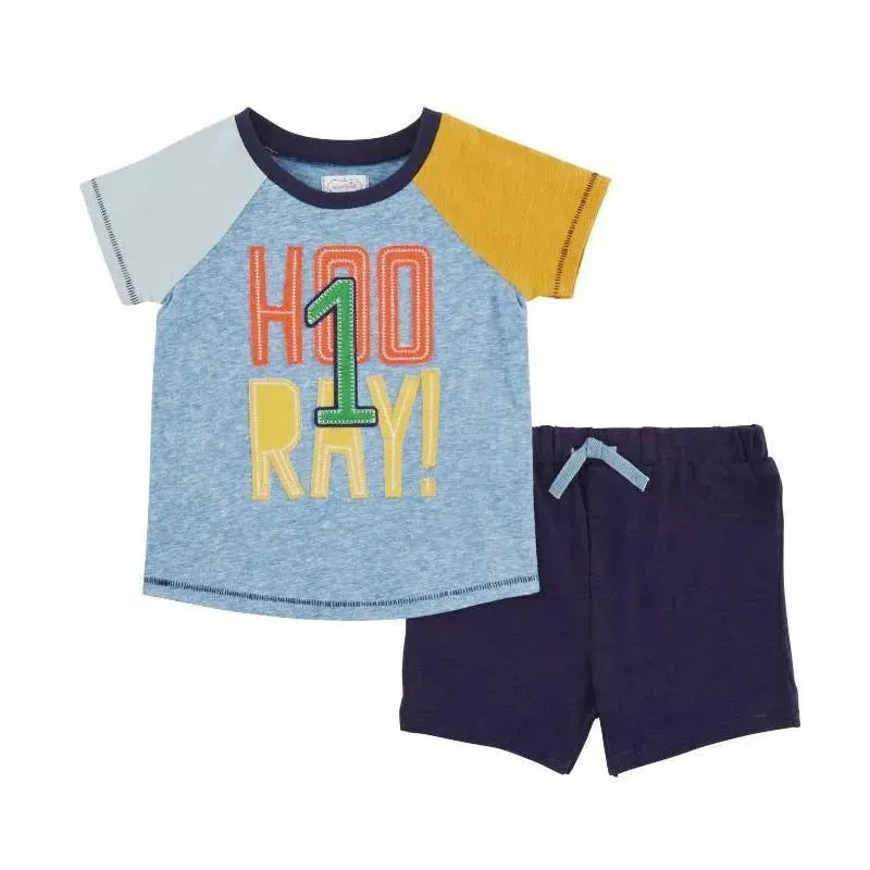 Mud Pie Hooray 1st Birthday Short Set
