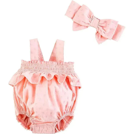 Mud Pie - Pink Dobby Bubble & Headband Set