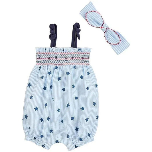 Mud Pie - Printed Seersucker Baby Romper