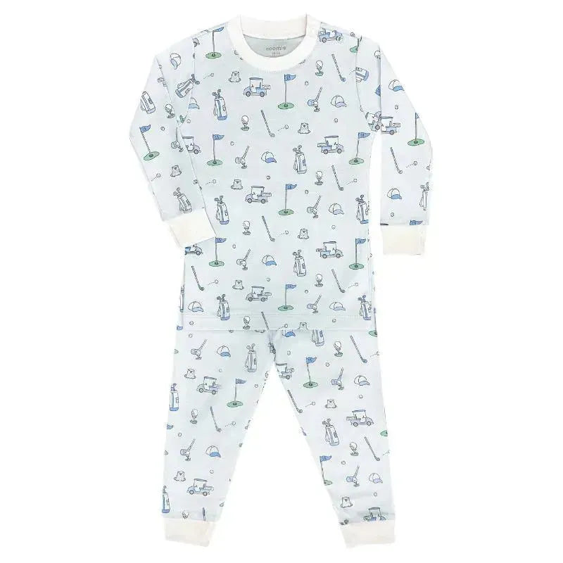 Noomie - Baby Boy Let's Golf Long Sleeve Pajama Set, Blue