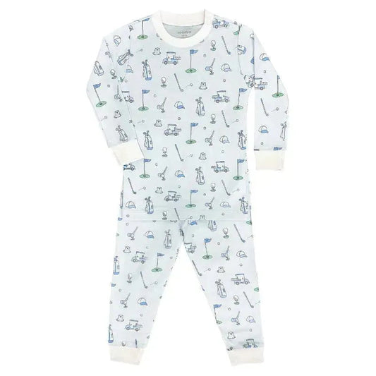 Noomie - Baby Boy Let's Golf Long Sleeve Pajama Set, Blue