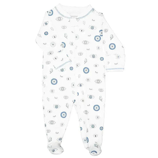 Noomie - Baby Boy Zipper Footie Evil Eye