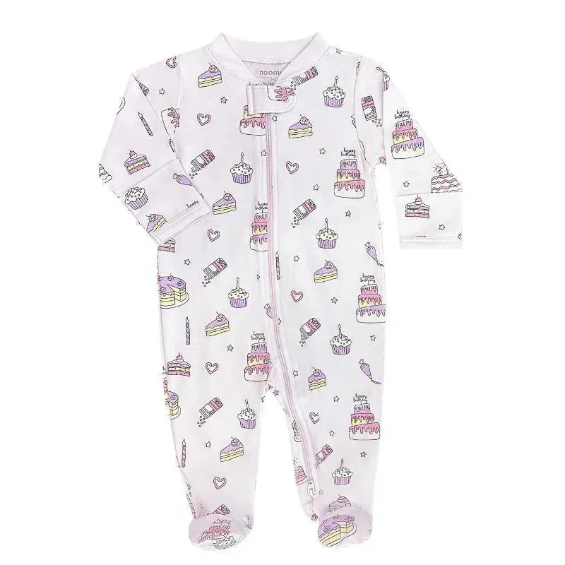 Noomie - Baby Girl Cake Shop Zipper Footie