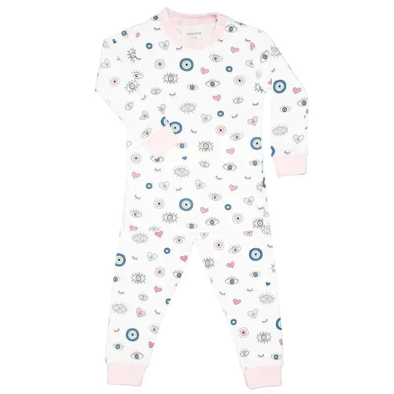 Noomie - Baby Girl Evil Eye Long Sleeve Pajama Set, Pink