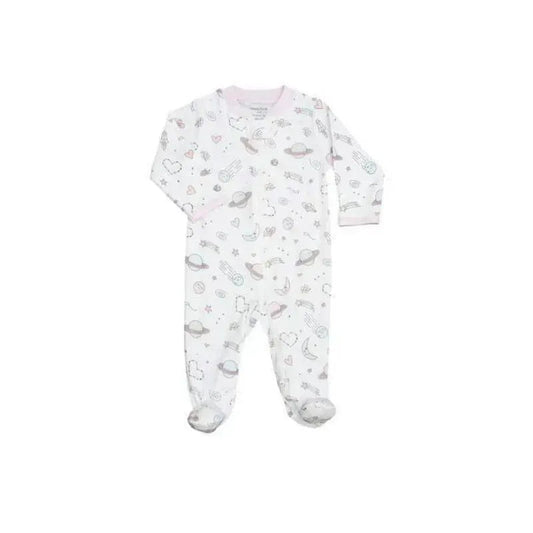 Noomie - Baby Girl Zipper Footie Universe Magic