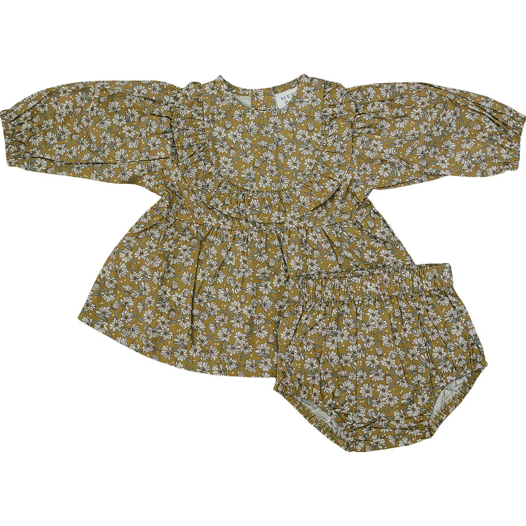 Mustard Magnolia Dress With Bloomers