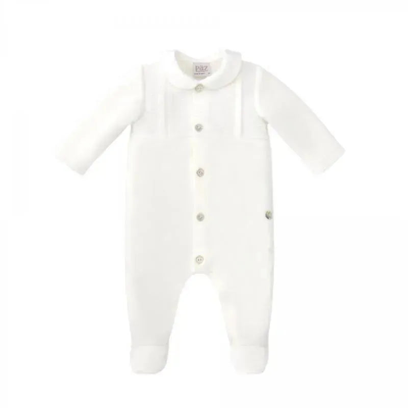 Paz Rodriguez - Baby Boy Knit Newborn Romper Dulzura, Cream