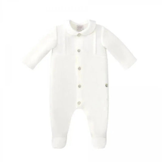 Paz Rodriguez - Baby Boy Knit Newborn Romper Dulzura, Cream