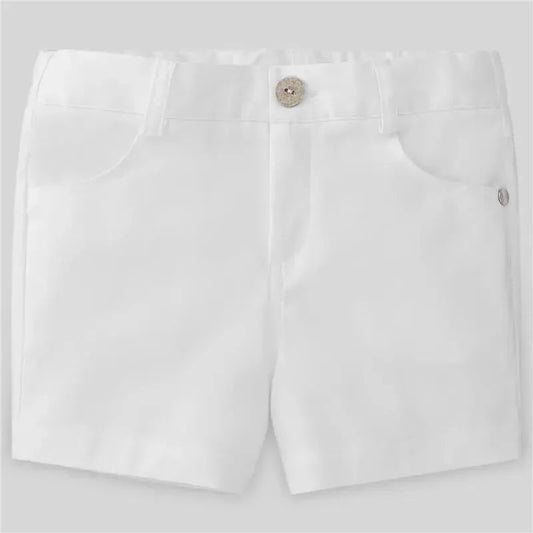 Paz Rodriguez - Baby Boy Woven Boy Short Milu, White