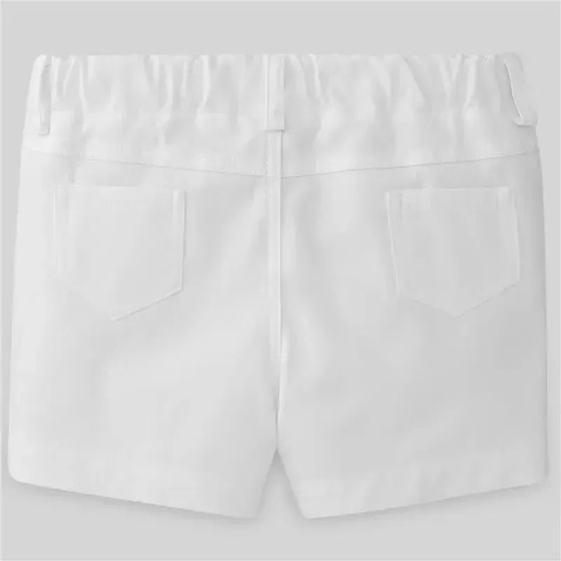 Paz Rodriguez - Baby Boy Woven Boy Short Milu, White