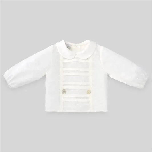 Paz Rodriguez - Baby Boy Woven Newborn Blouse Dulzura, Cream