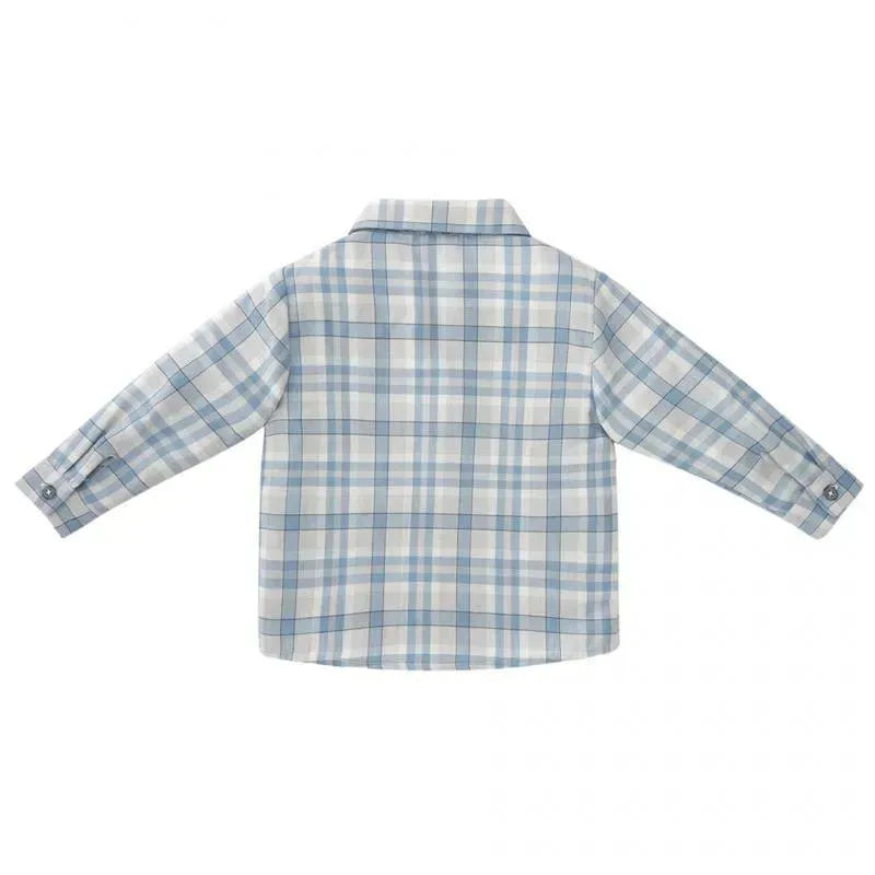 Paz Rodriguez - Baby Boy Woven Newborn Shirt Espacio, Dutch Blue