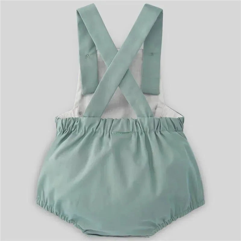 Paz Rodriguez - Baby Boy Woven Romper Prado, Green Lake