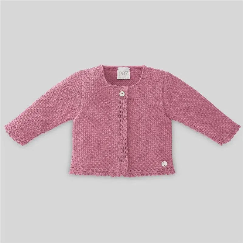 Paz Rodriguez - Baby Girl Knit Cardigan Bicos, Nostalgia Rose
