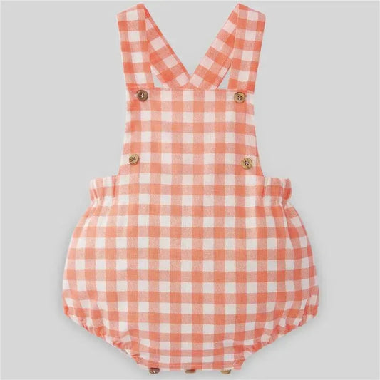 Paz Rodriguez - Baby Girl Woven Romper Milu, Tangerine