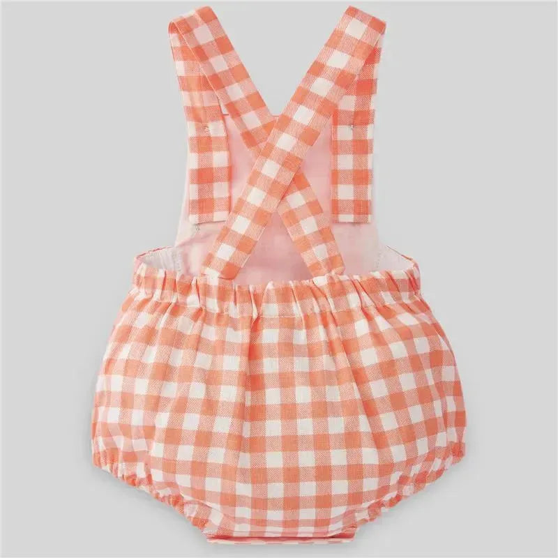 Paz Rodriguez - Baby Girl Woven Romper Milu, Tangerine