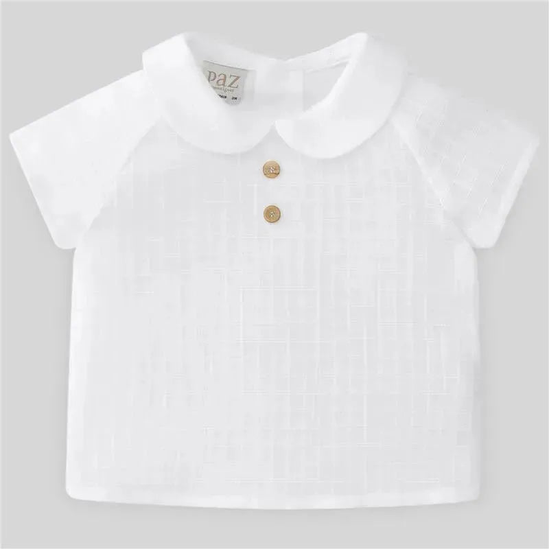 Paz Rodriguez - Baby Unisex Woven Shirt Merlo, White