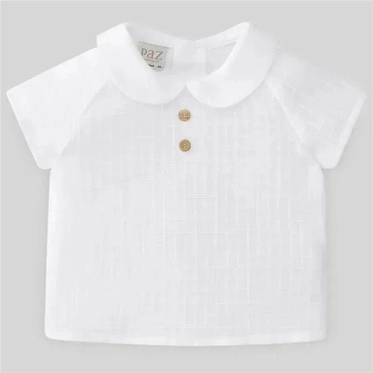 Paz Rodriguez - Baby Unisex Woven Shirt Merlo, White