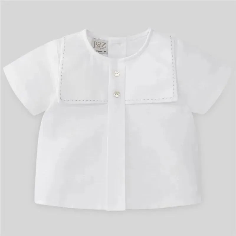 Paz Rodriguez - Baby Woven Blouse Luar, White/Grey