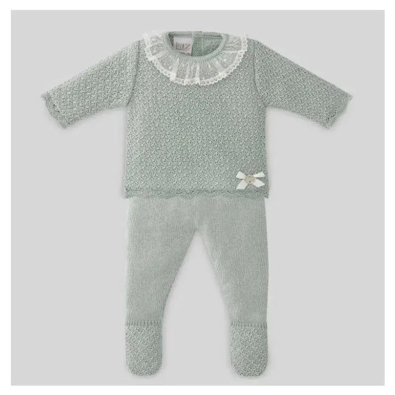 Paz Rodriguez - Baby Take Me Home Set Knit Sweater + Leggings Eira, Mint Green