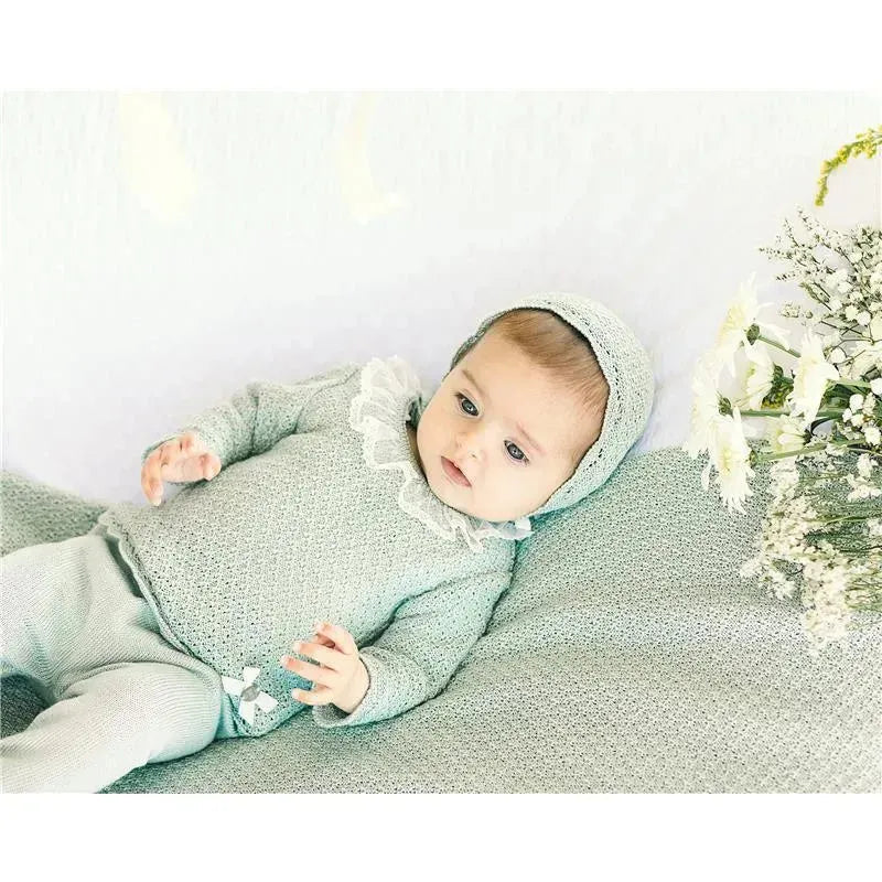 Paz Rodriguez - Baby Take Me Home Set Knit Sweater + Leggings Eira, Mint Green
