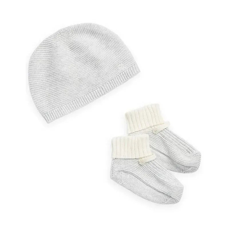 Polo Ralph Lauren Baby - 2Pk Organic Cotton Sweater Beanie & Booties, Quartz Heather