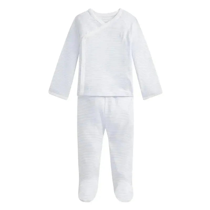 Polo Ralph Lauren Baby - Boy Long-Sleeve Organic Cotton Interlock Knit Pant Set, Beryl Blue/White