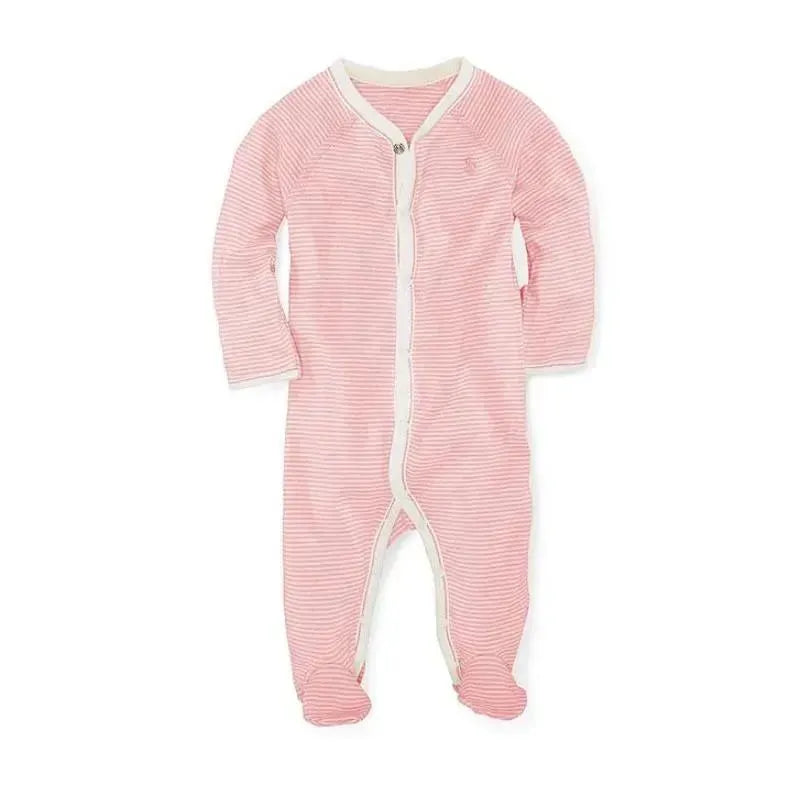 Polo Ralph Lauren Baby - Girls Striped Cotton Coverall, Paisley Pink