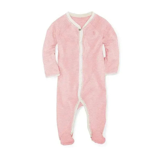 Polo Ralph Lauren Baby - Girls Striped Cotton Coverall, Paisley Pink