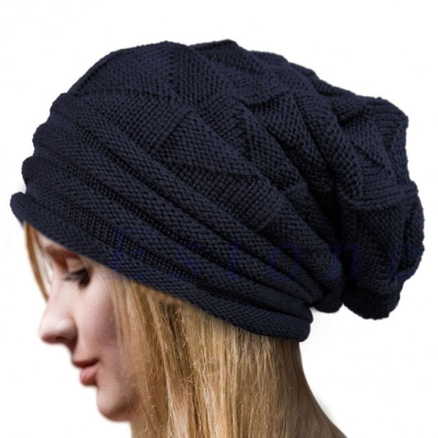 Winter Wool Baggy Beanie Hat