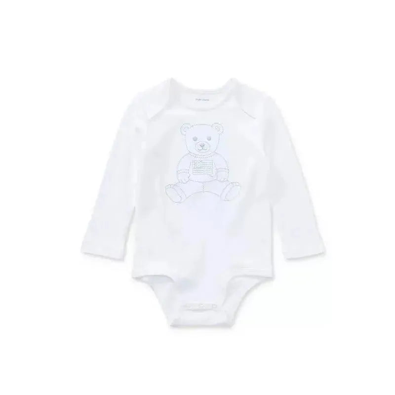 Ralph Lauren Baby - Boy's Embroidered Polo Bear Bodysuit, White