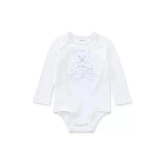 Ralph Lauren Baby - Boy's Embroidered Polo Bear Bodysuit, White