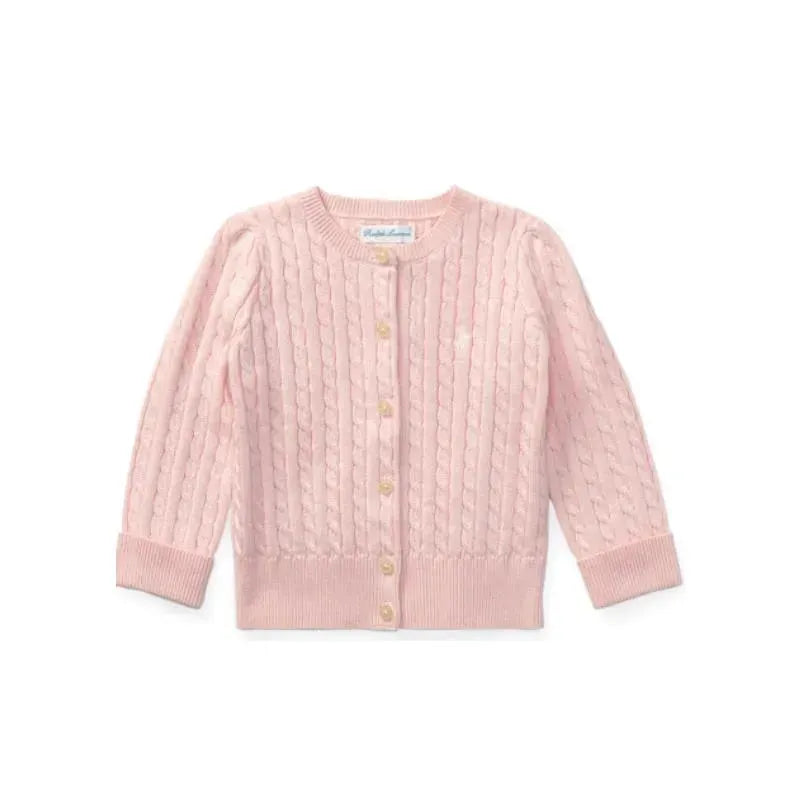 Ralph Lauren Baby Cable-Knit Cotton Cardigan Hint Of Pink