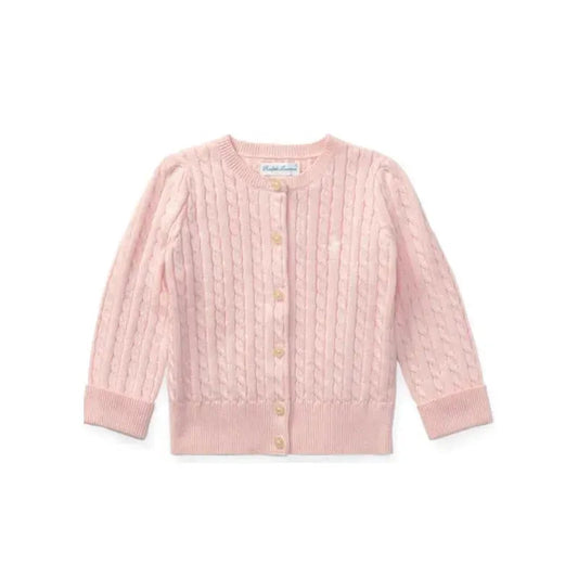 Ralph Lauren Baby Cable-Knit Cotton Cardigan Hint Of Pink