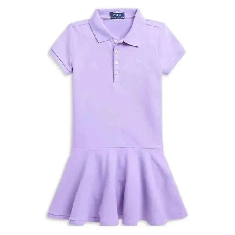 Ralph Lauren Baby - Girls Puffed-Sleeve Drop-Waist Mesh Dress